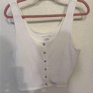 American Eagle Outfitters Women's White Tank Top